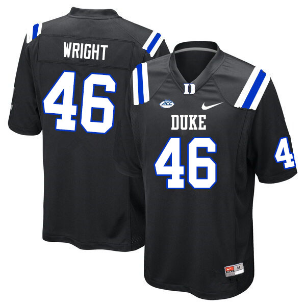 Men #46 Aaron Wright Duke Blue Devils College Football Jerseys Sale-Black - Click Image to Close